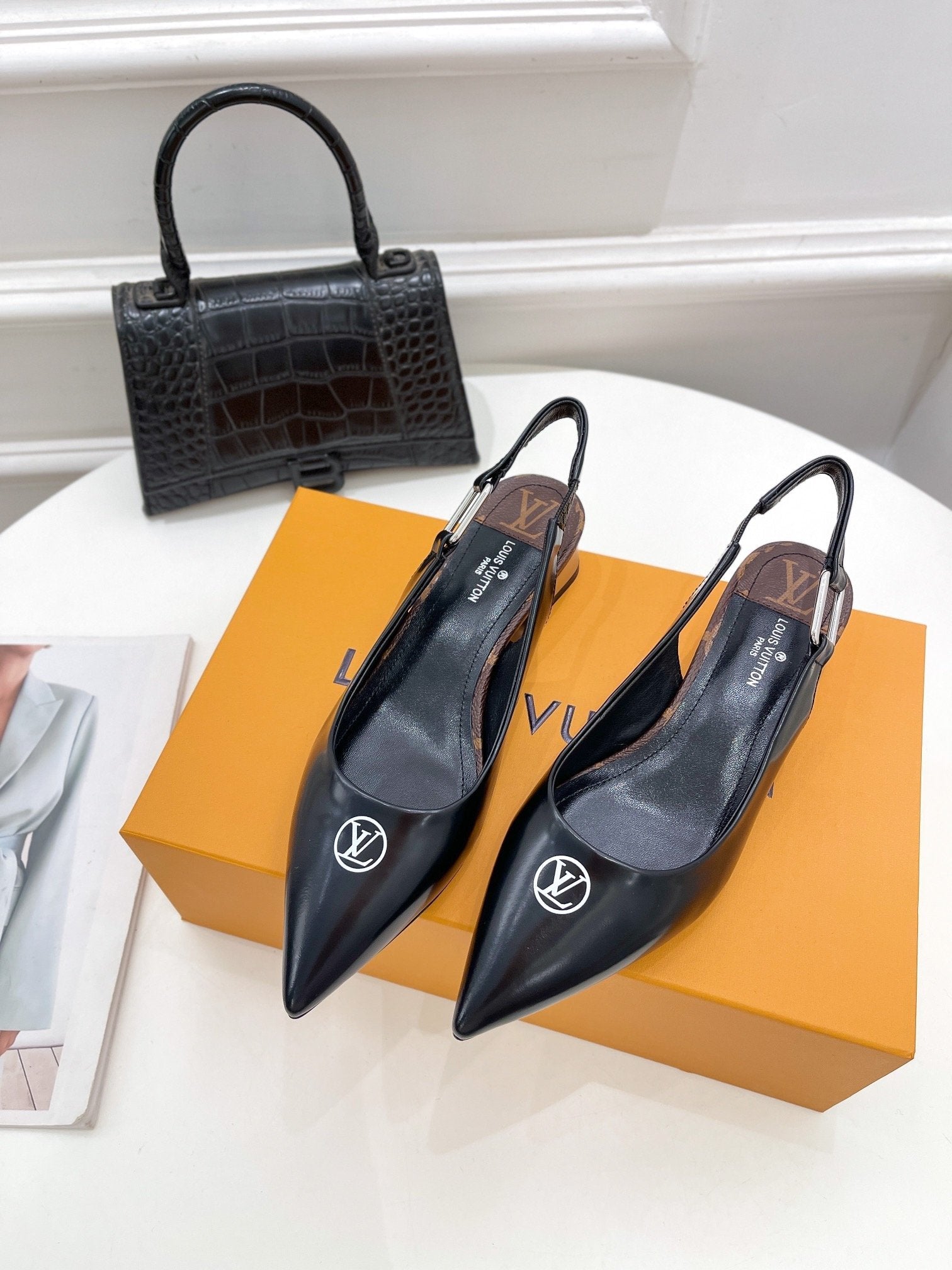 Louis Vuitton Magnetic Slingback Pump Black