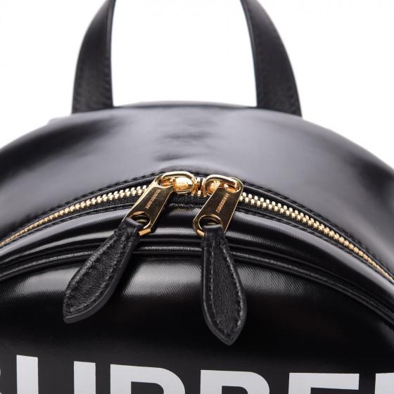Coated Canvas Horseferry Print Backpack Black