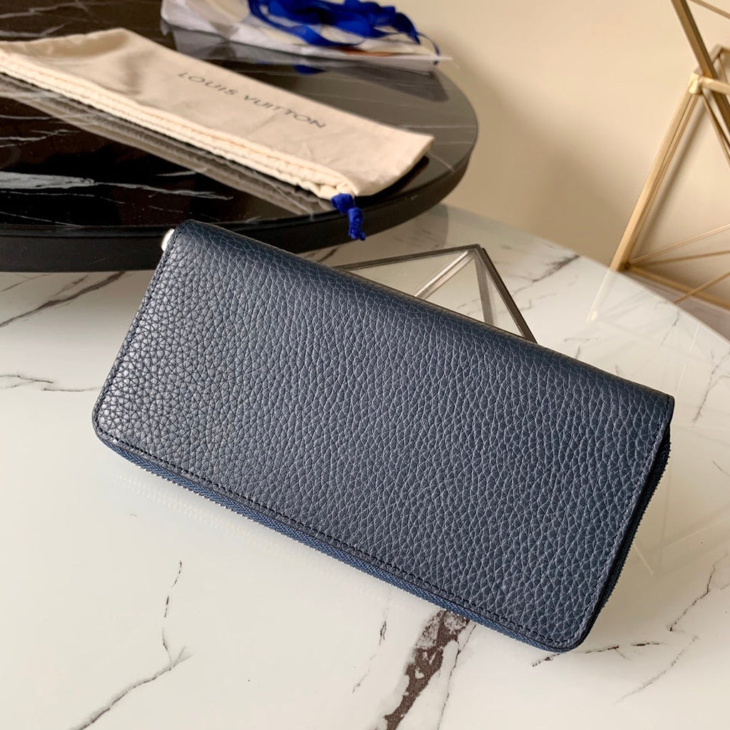 Louis Vuitton Taurillon Clutch Wallet 20cm Blue