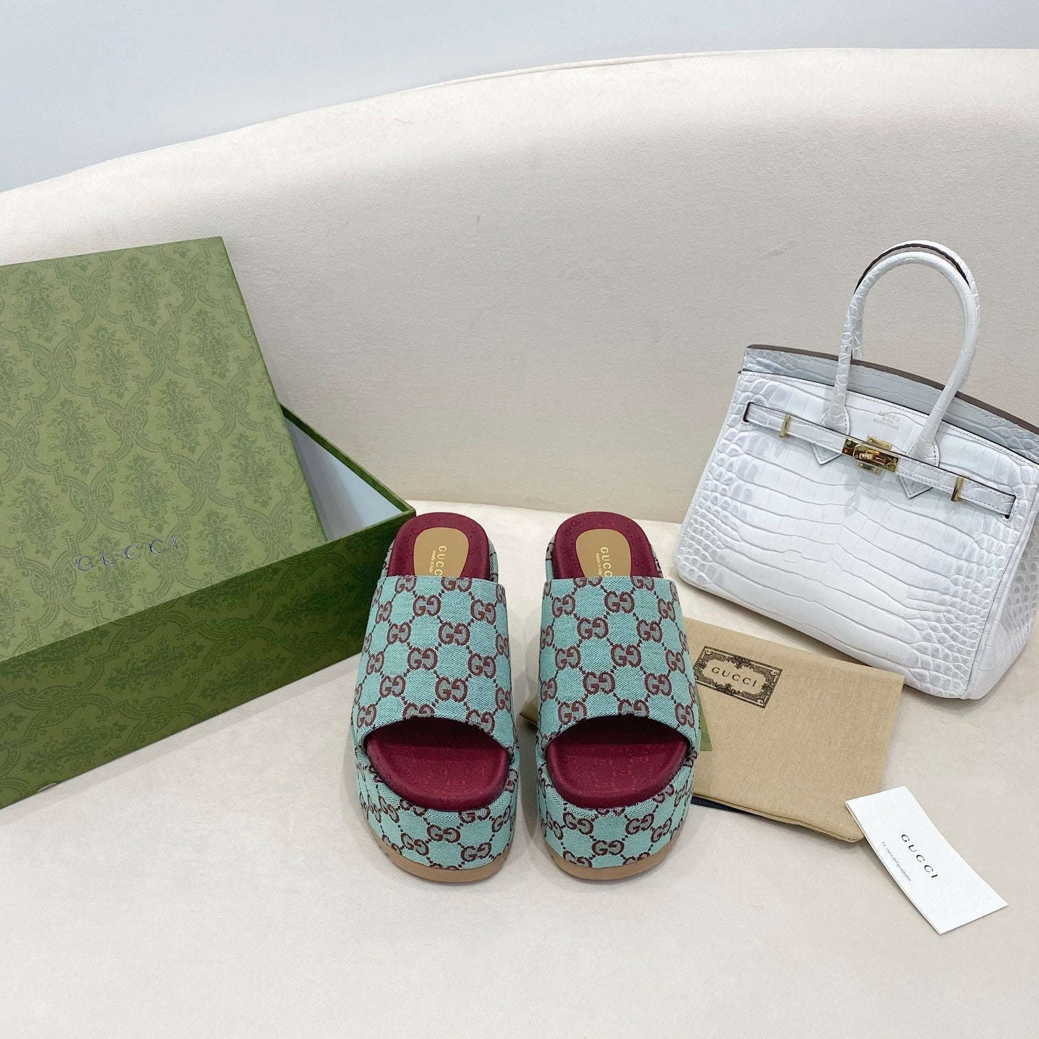 Gucci Platform Slide Sandal Blue
