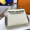 Hermes Kelly 25 Togo Gold Hardware Milky