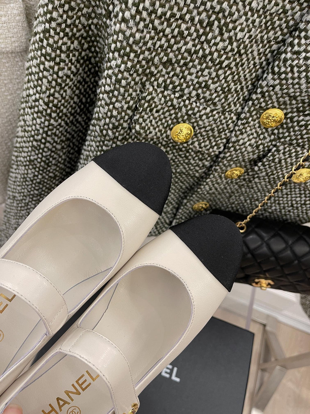 Chanel Sling Back 2.5 Inches White