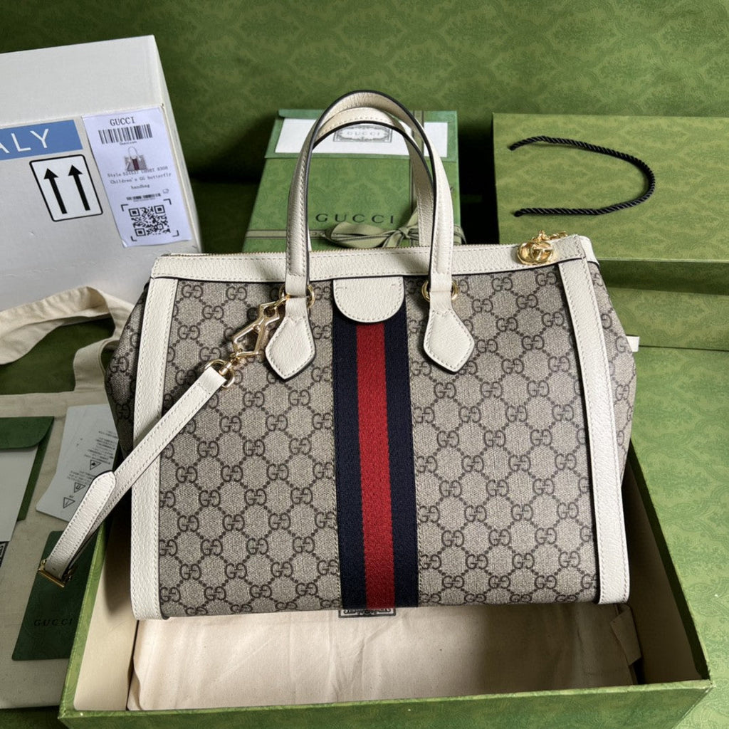 Gucci Ophidia GG Medium Tote Bag 33cm Beige