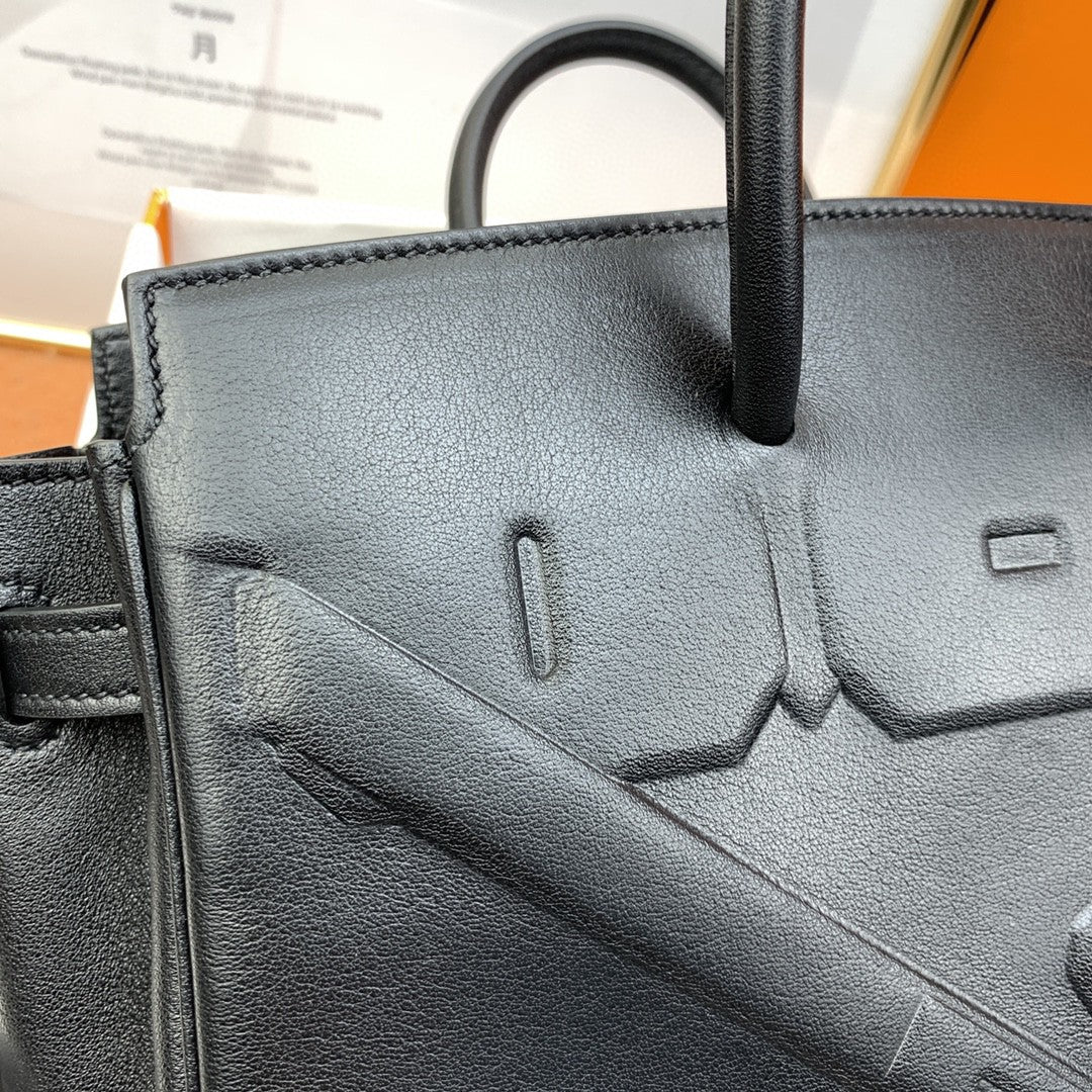 Hermes Etoupe Shadow Birkin 25 Black