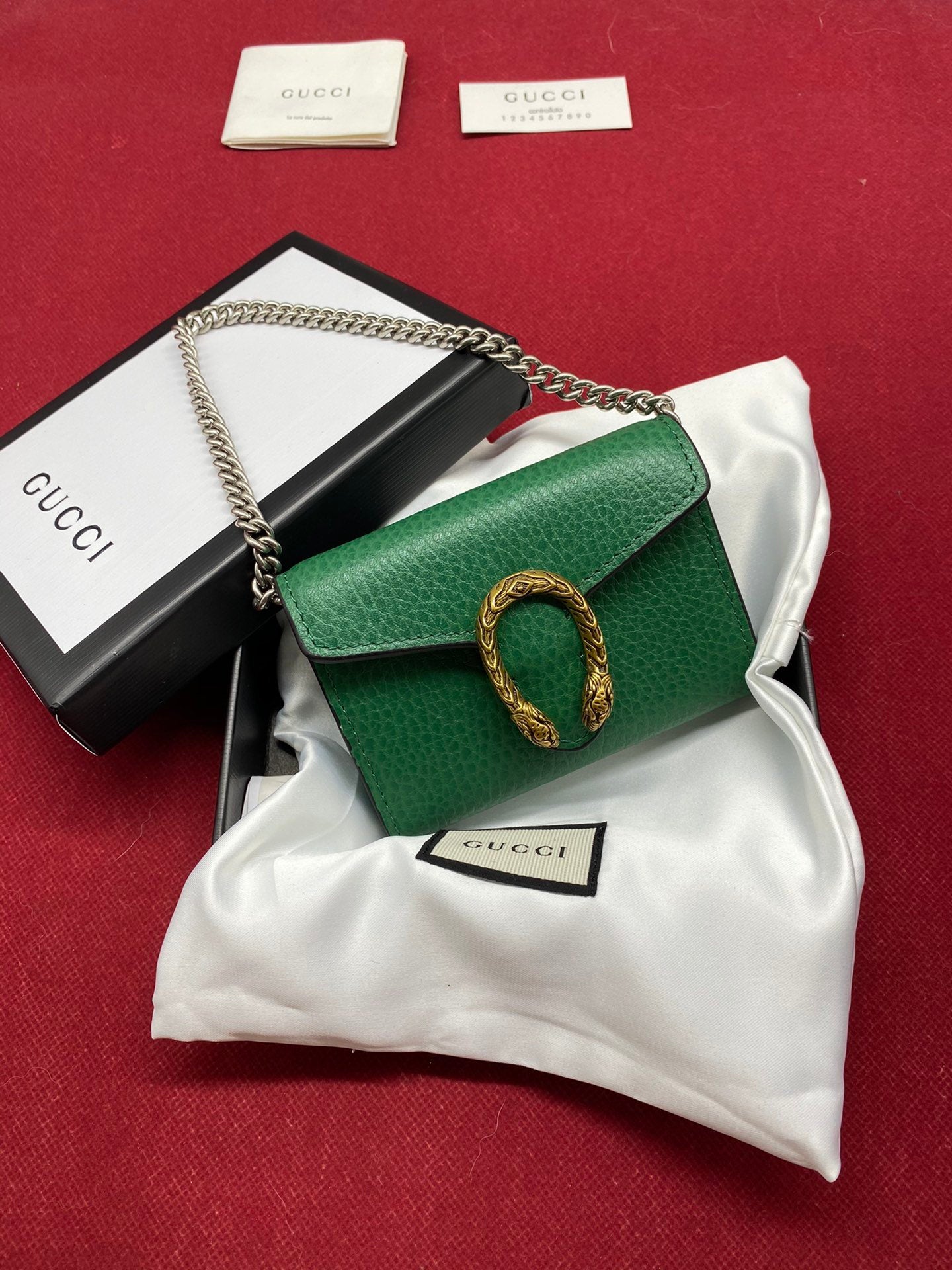 Gucci Green Super Mini Dionysus Chain Bag 11cm