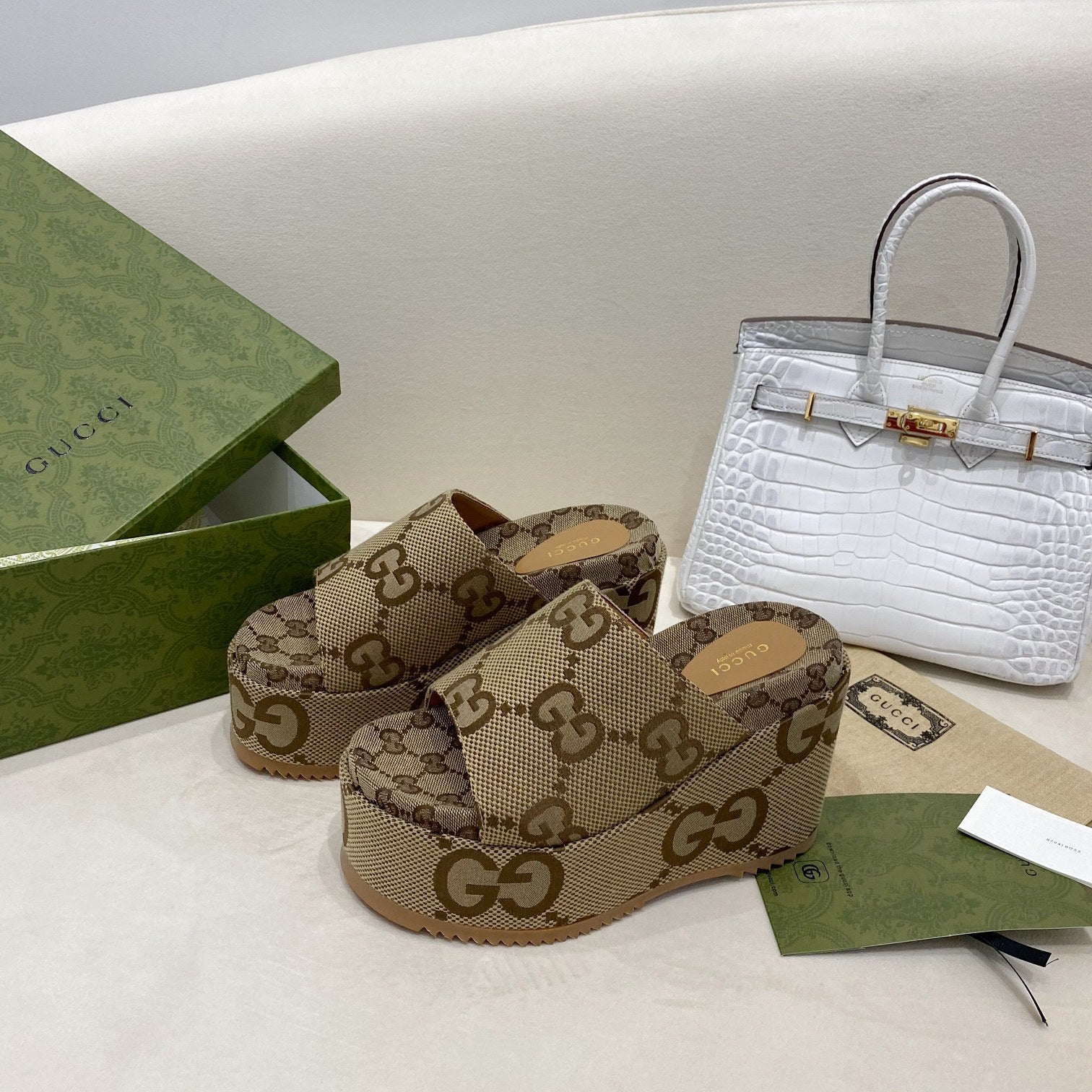 Gucci Platform Slide Sandal Brown