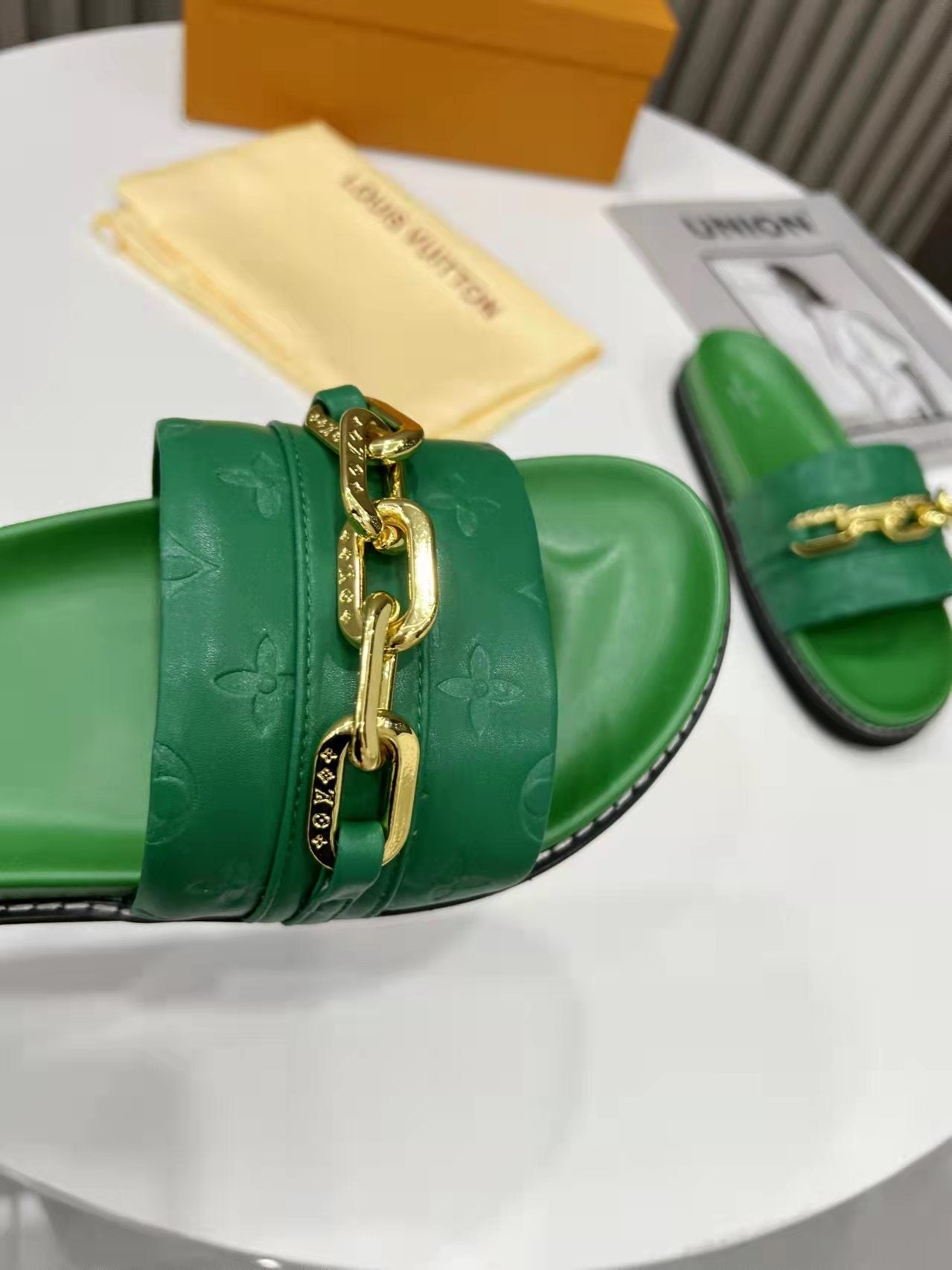 Louis Vuitton Unset Flat Comfort Mule Green