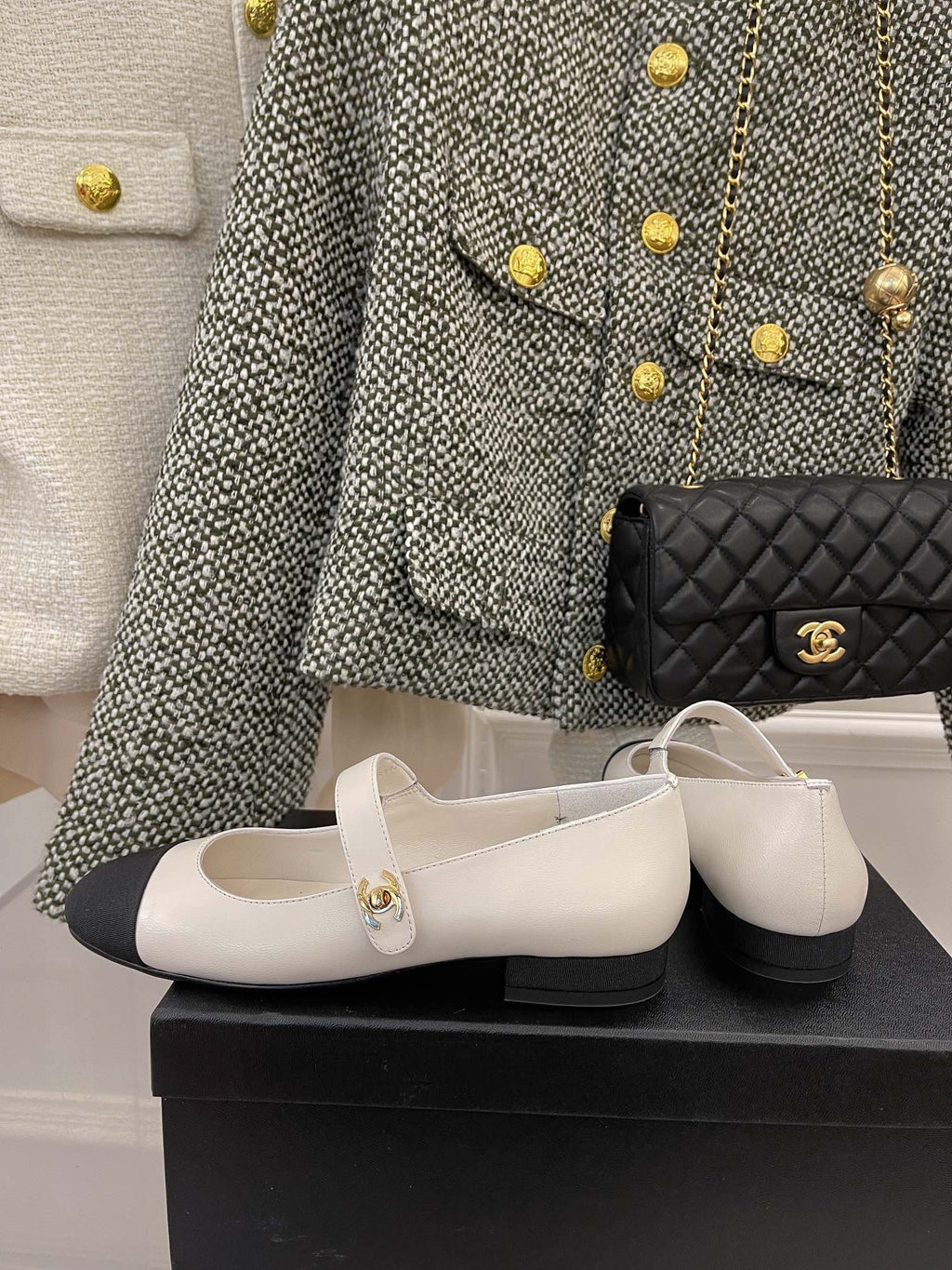 Chanel Sling Back 0.8 Inches White