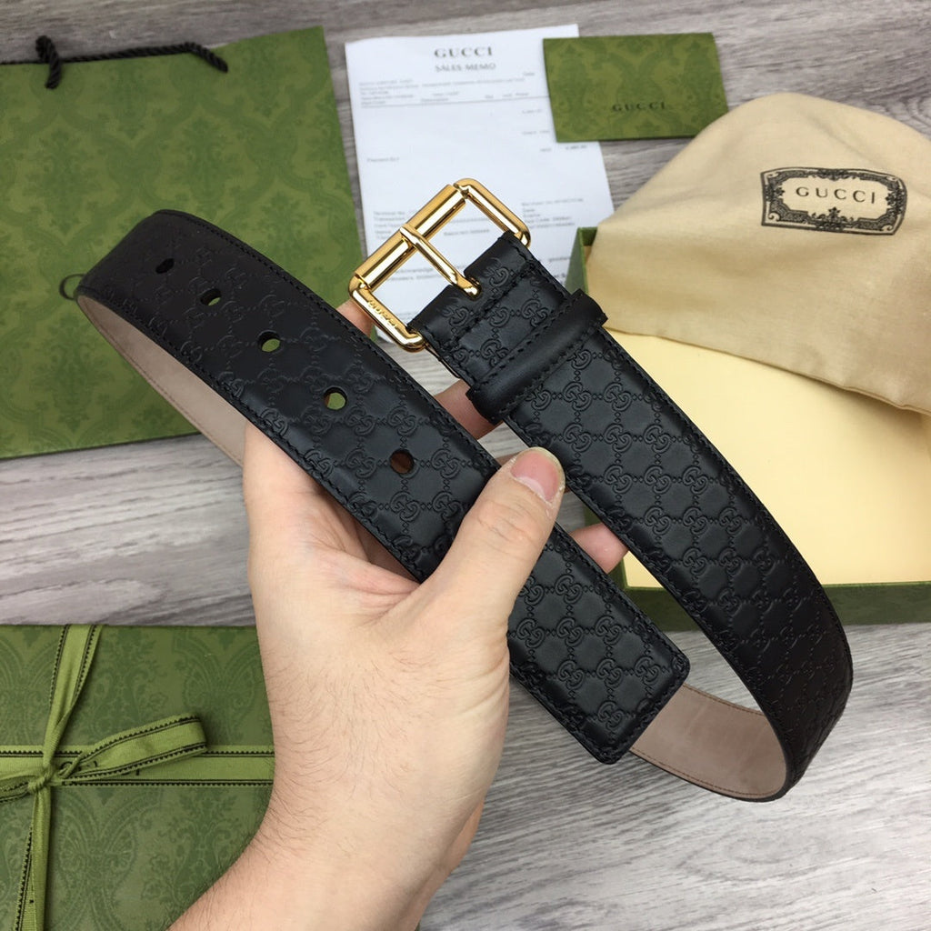 Gucci Belt With Square Buckle Black