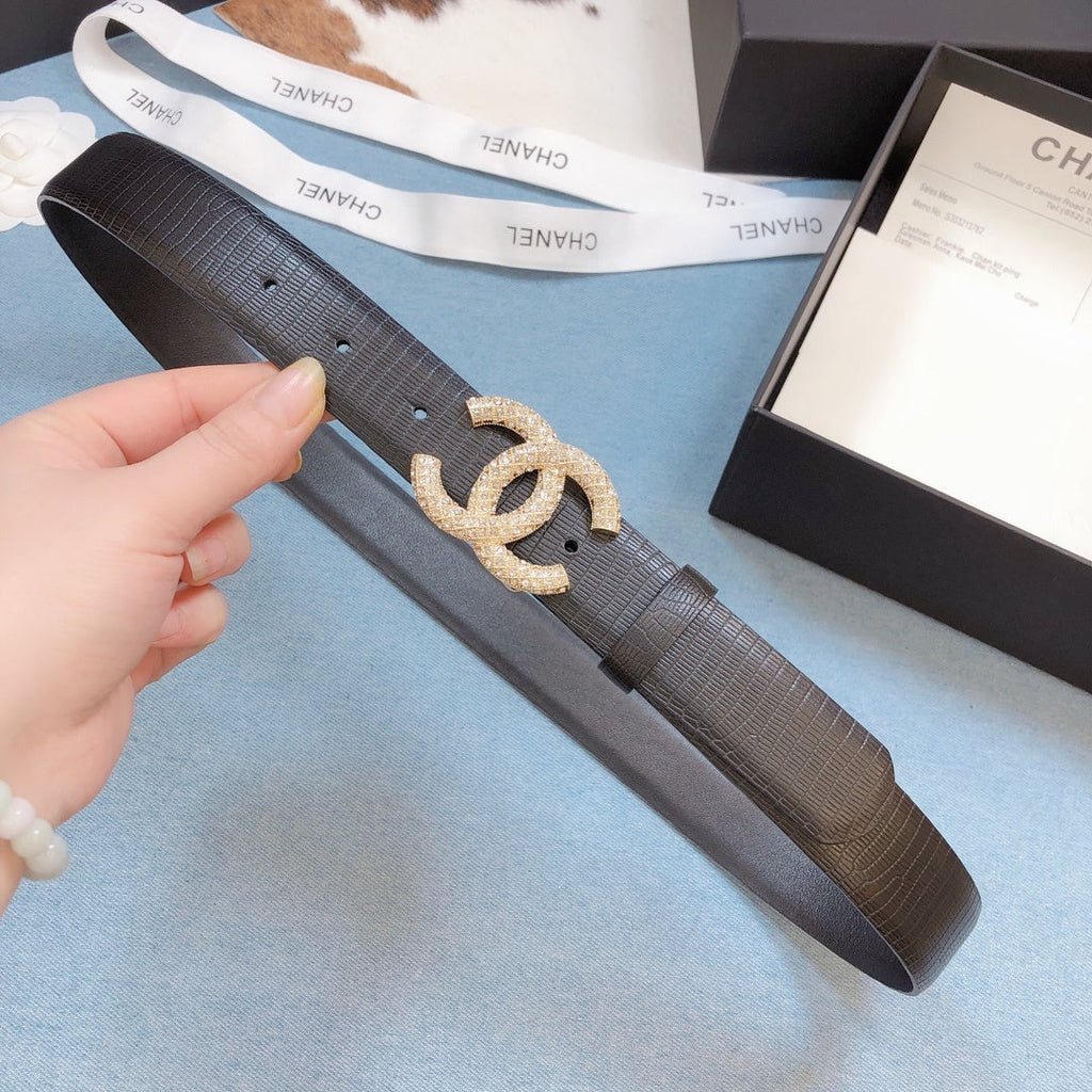 Chanel Belt With Beaded Buckle Brown