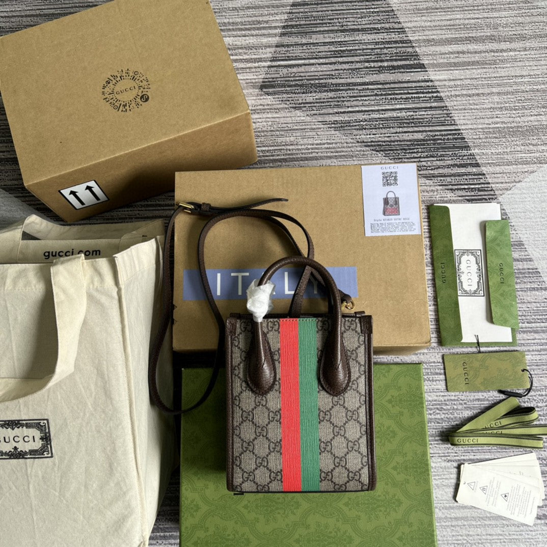 Gucci Tiger GG Mini Tote Bag 20cm Beige