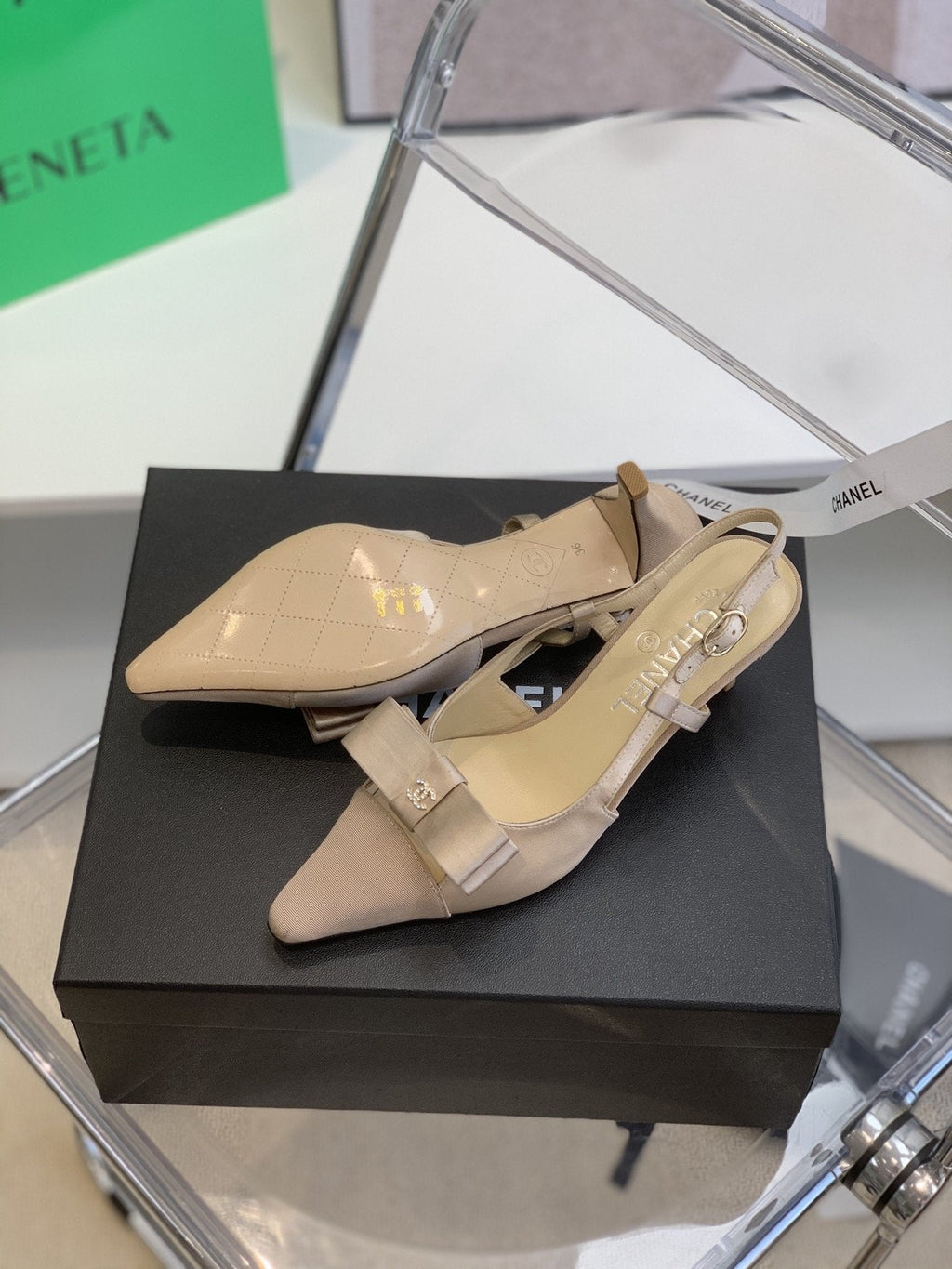 Chanel Sling Back Beige