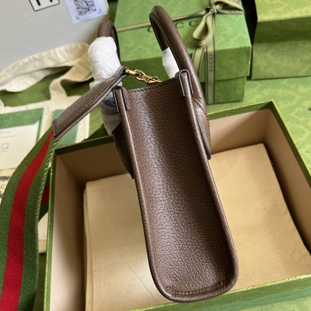 Gucci 671623 Mini Tote Bag With Interlocking G 16cm Brown