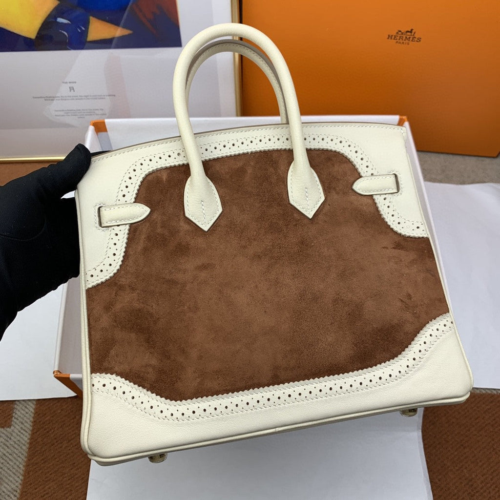 Hermes Birkin 25 Nata Swift Gold Hardware Bi Color