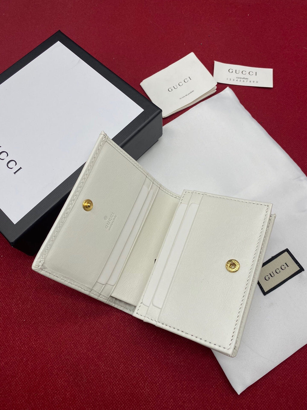 Gucci Horsebit 1955 White Card Case 11cm