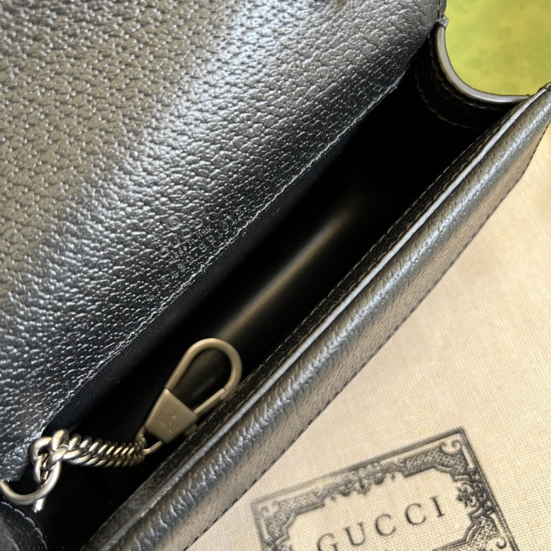 Gucci 476432 Dionysus GG Super Mini Bag 17cm Black