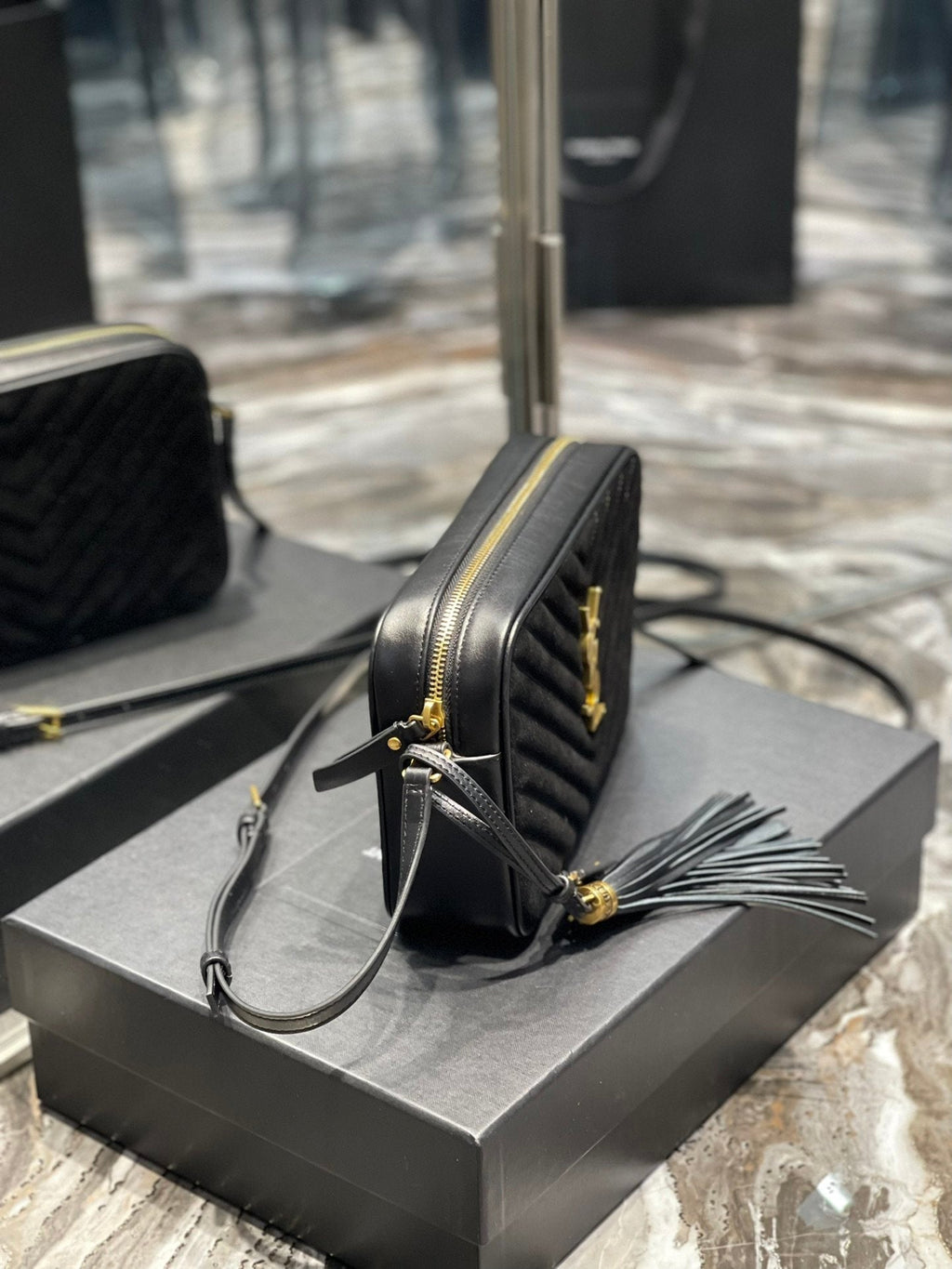 Saint Laurent Lou Camera Bag With Gold Hardware 23cm