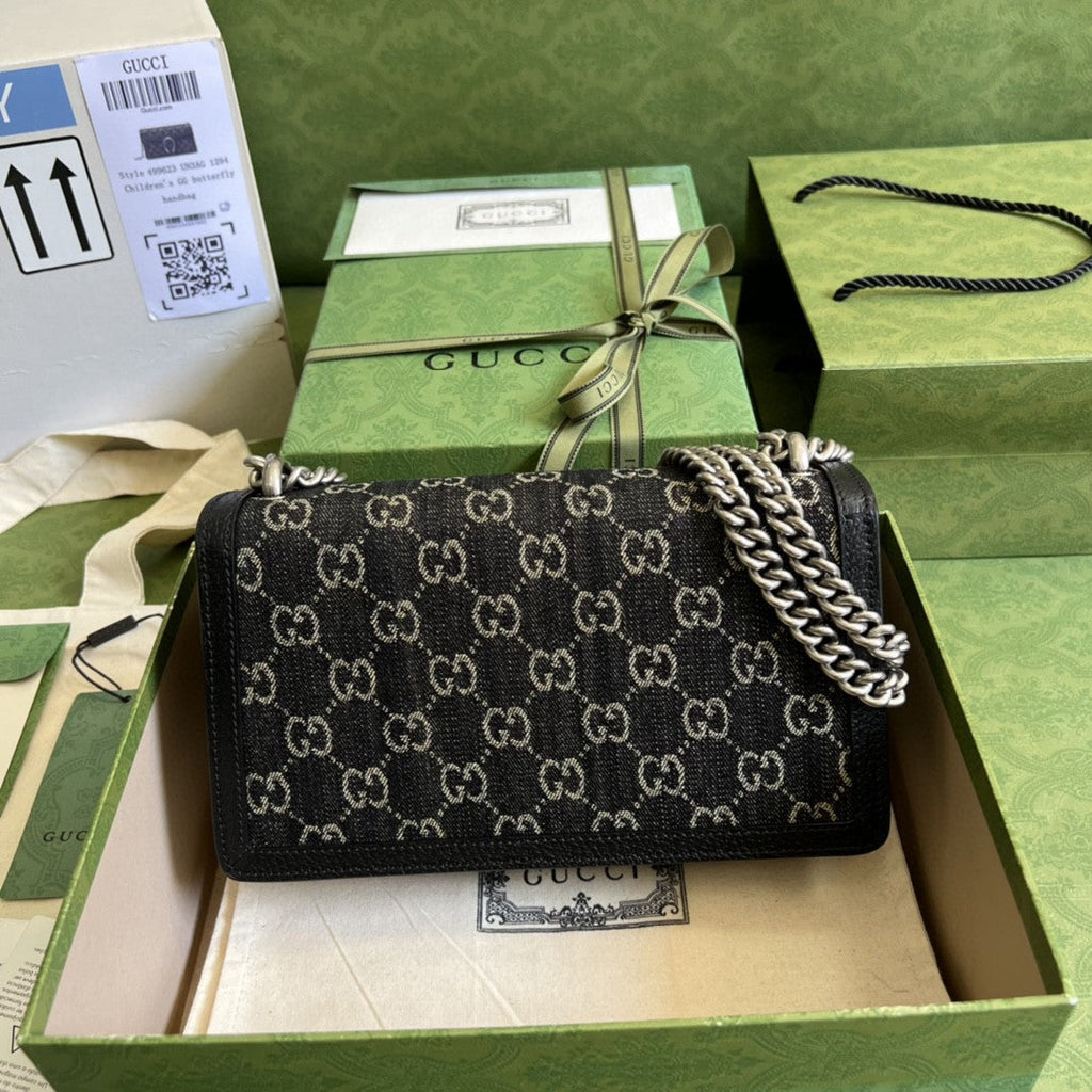 Gucci 499623 Dionysus Small GG Shoulder Bag 25cm Black