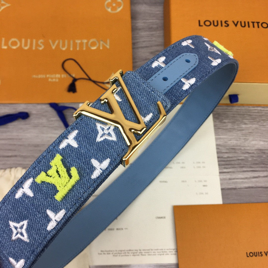 Louis Vuitton Initiales Belt Blue
