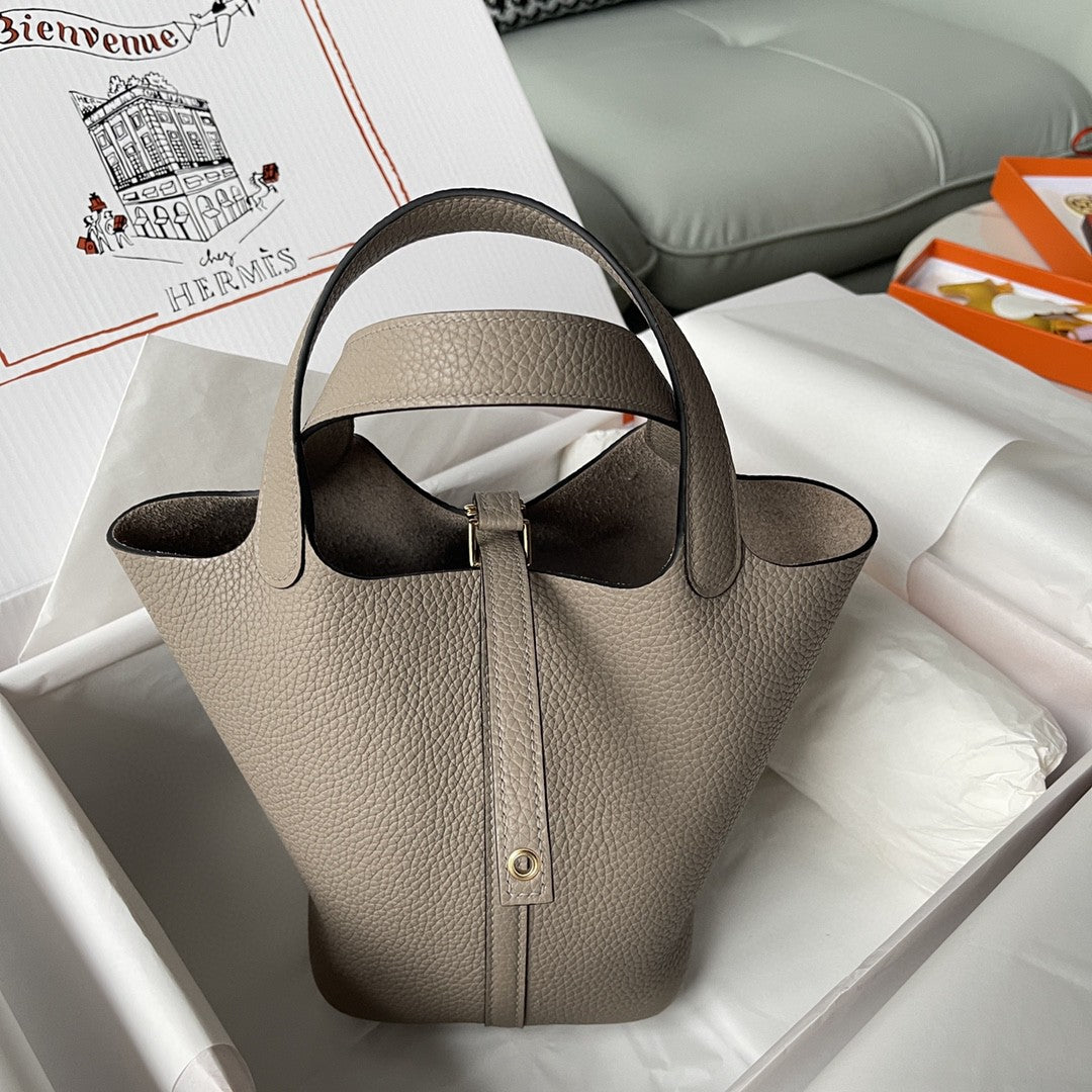 Hermes Picotin Lock 18 Bag Greige