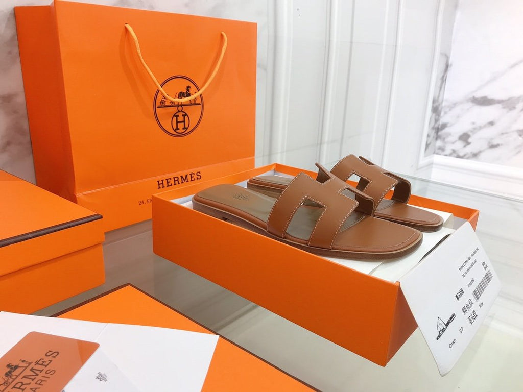 Hermes Oran Sandal Brown