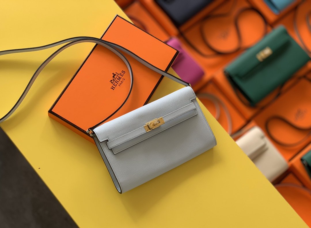 Hermes Kelly Togo Woc Crossbody Bag 21cm White