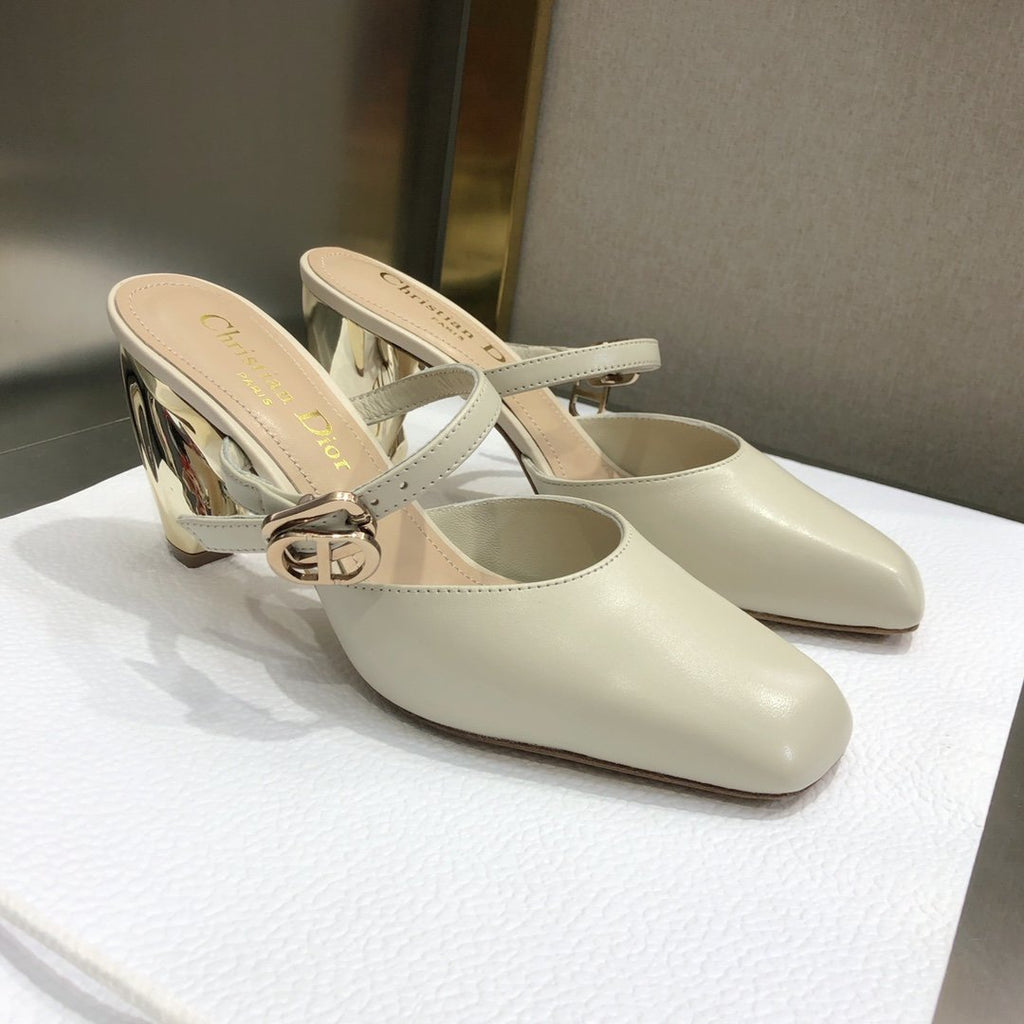 Dior Rhodes Heeled Mule Beige