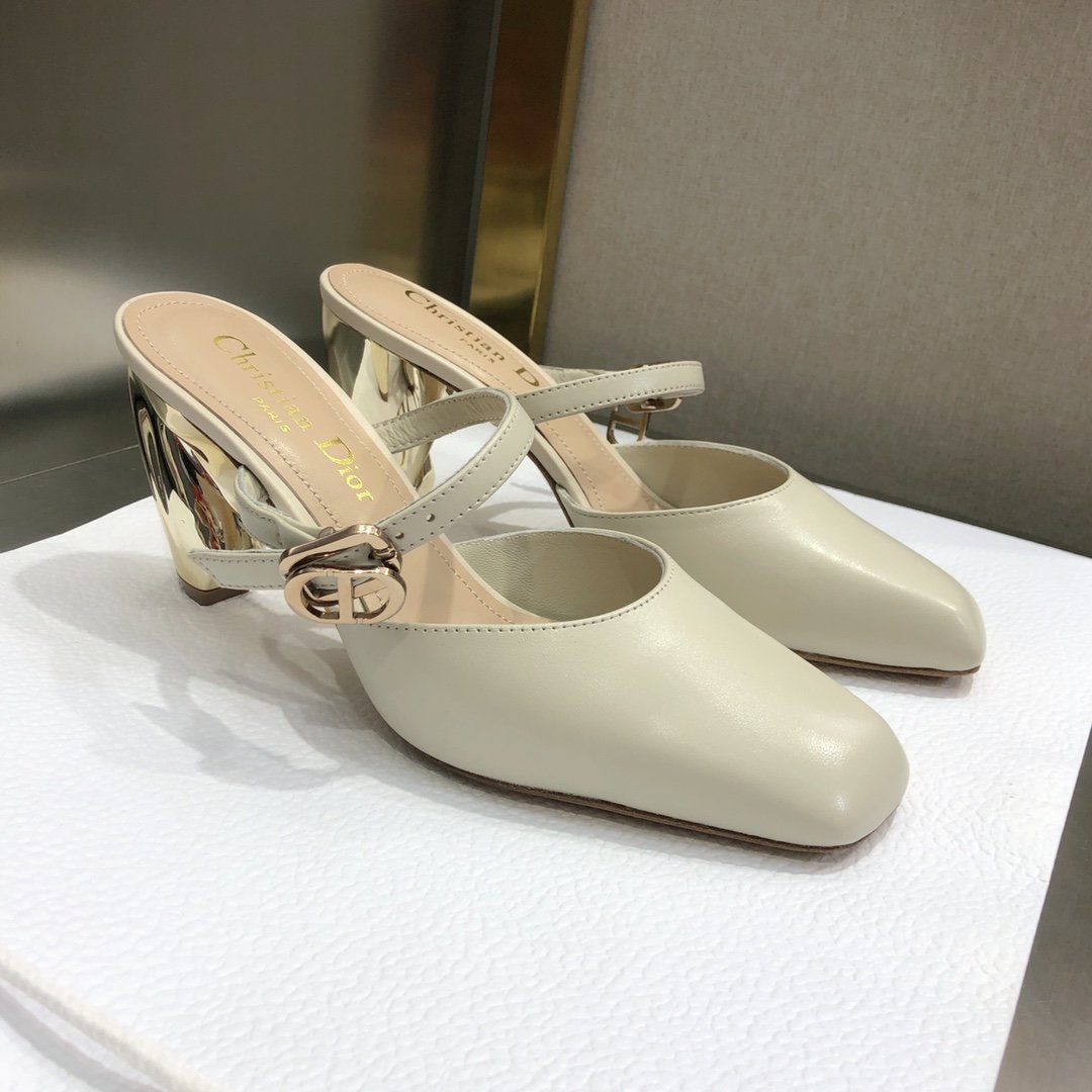 Dior Rhodes Heeled Mule Beige
