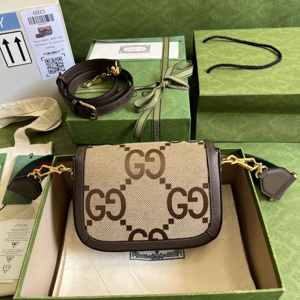 Gucci Horsebit 1955 Jumbo GG Mini Bag 21cm 658574 Brown