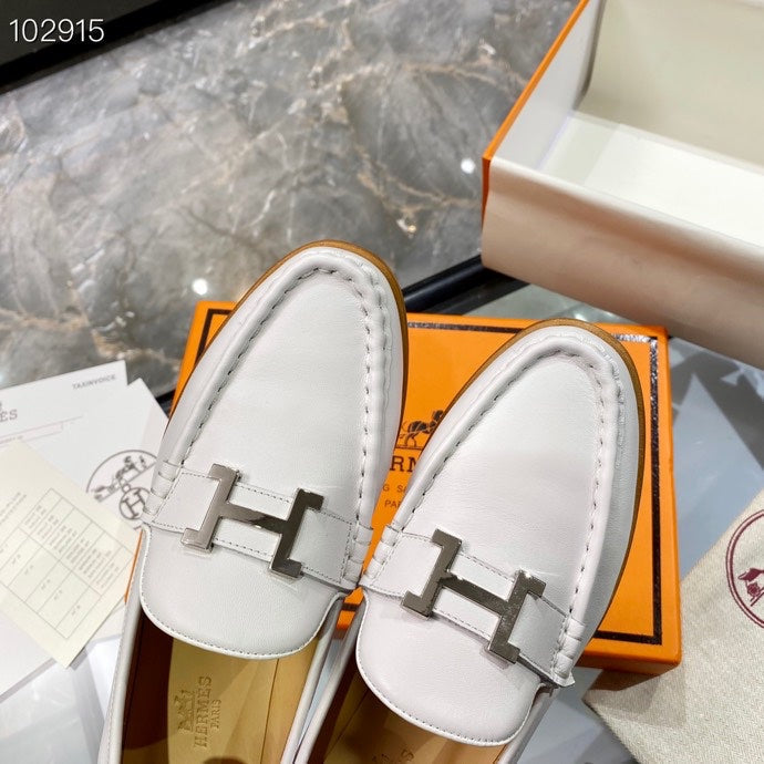 Hermes Paris Loafer White