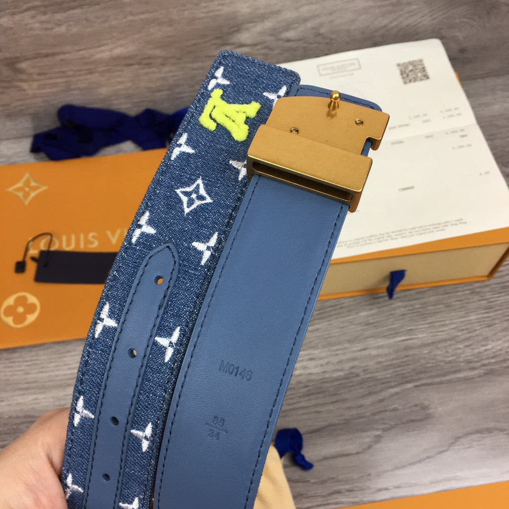 Louis Vuitton New Wave Belt Blue