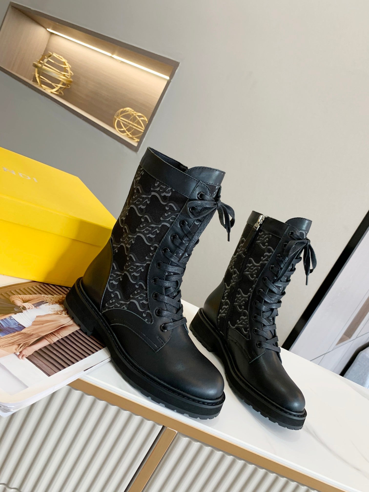 Fendi Signature Boots Black