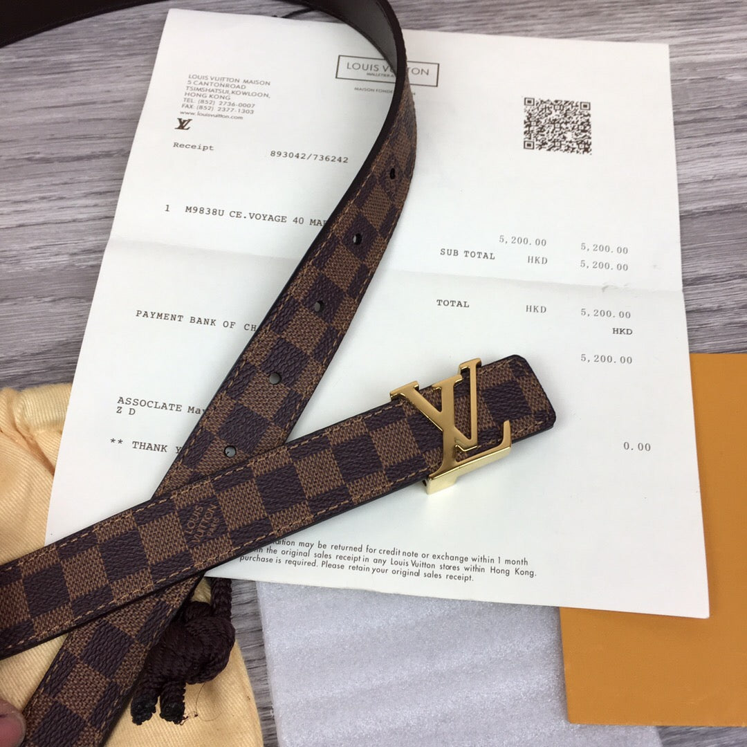Louis Vuitton LV Initiales Reversible Belt Brown