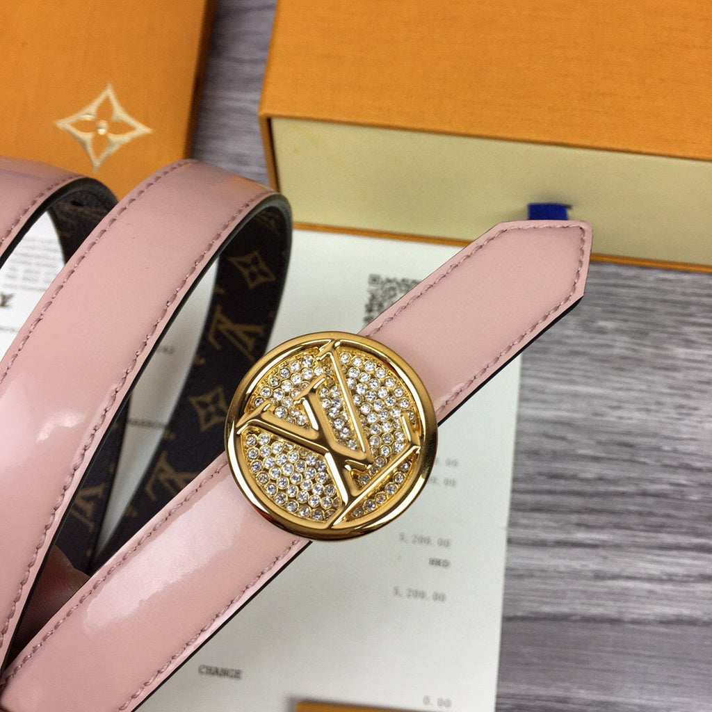 Louis Vuitton Cricle Reversible Belt Pink
