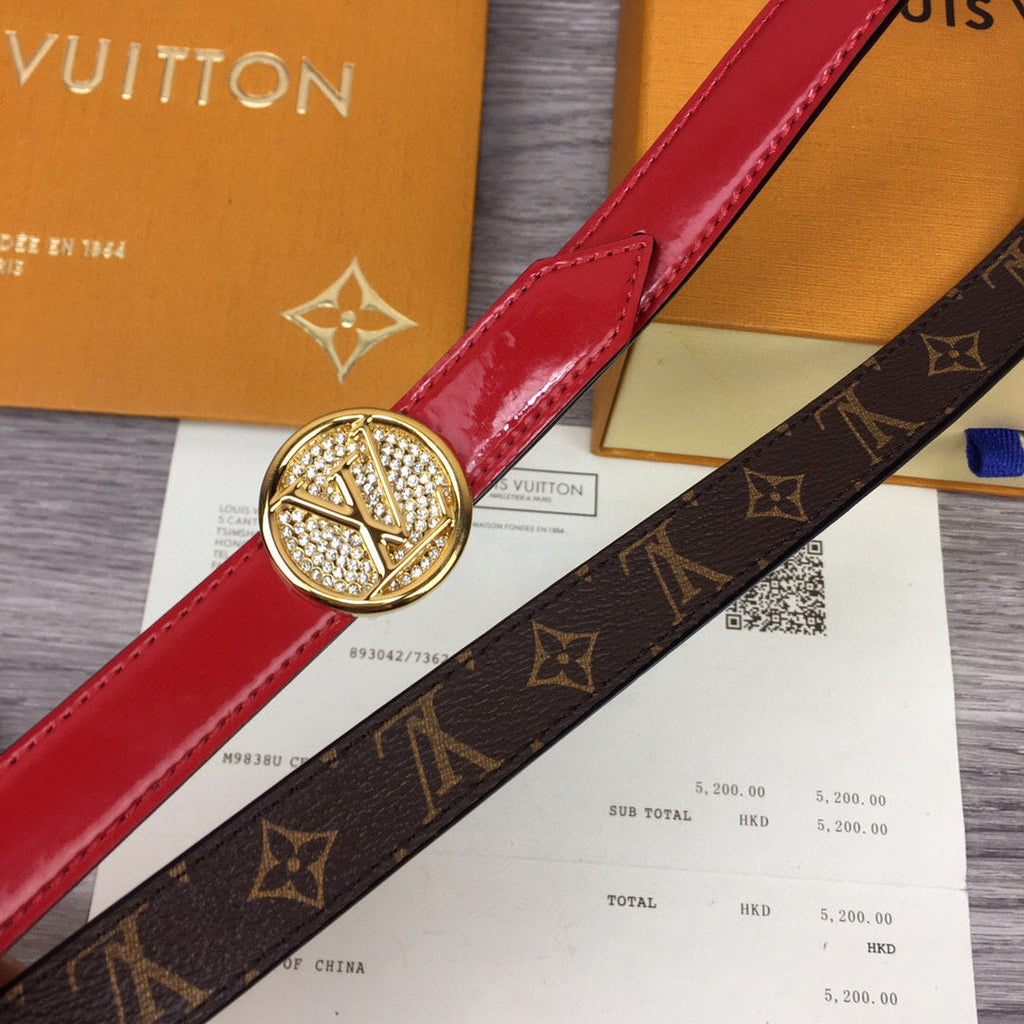 Louis Vuitton Cricle Reversible Belt Red