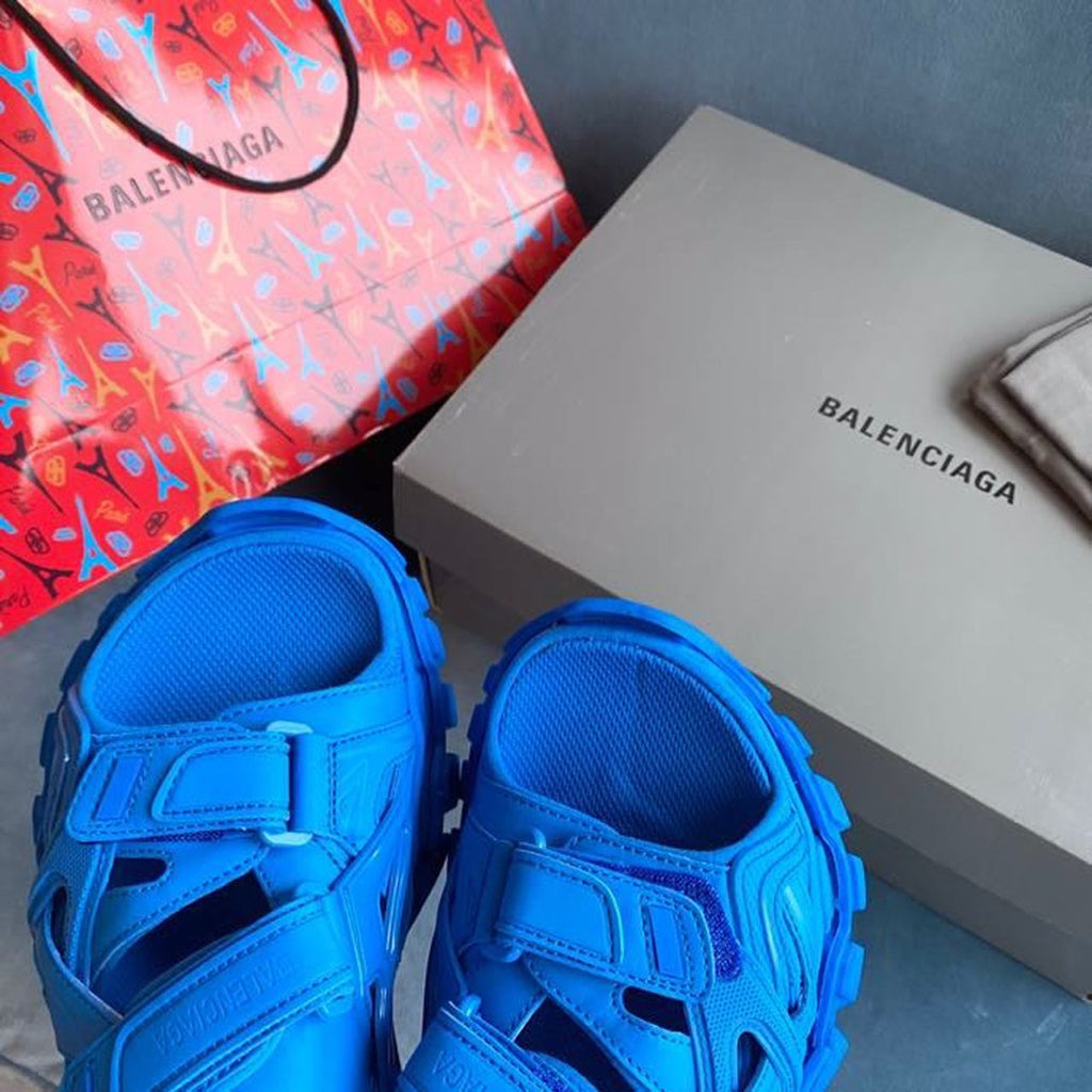Balenciaga Open Track Velcro Sandals Spring/Summer 2020 Collection, Blue