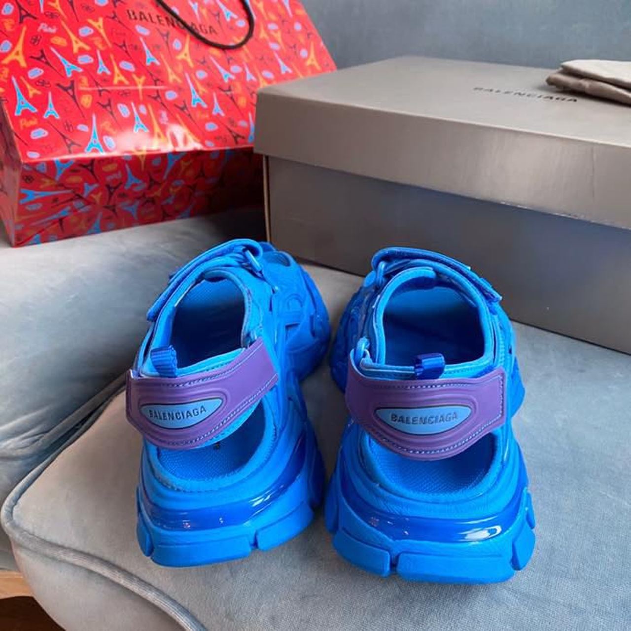 Balenciaga Open Track Velcro Sandals Spring/Summer 2020 Collection, Blue
