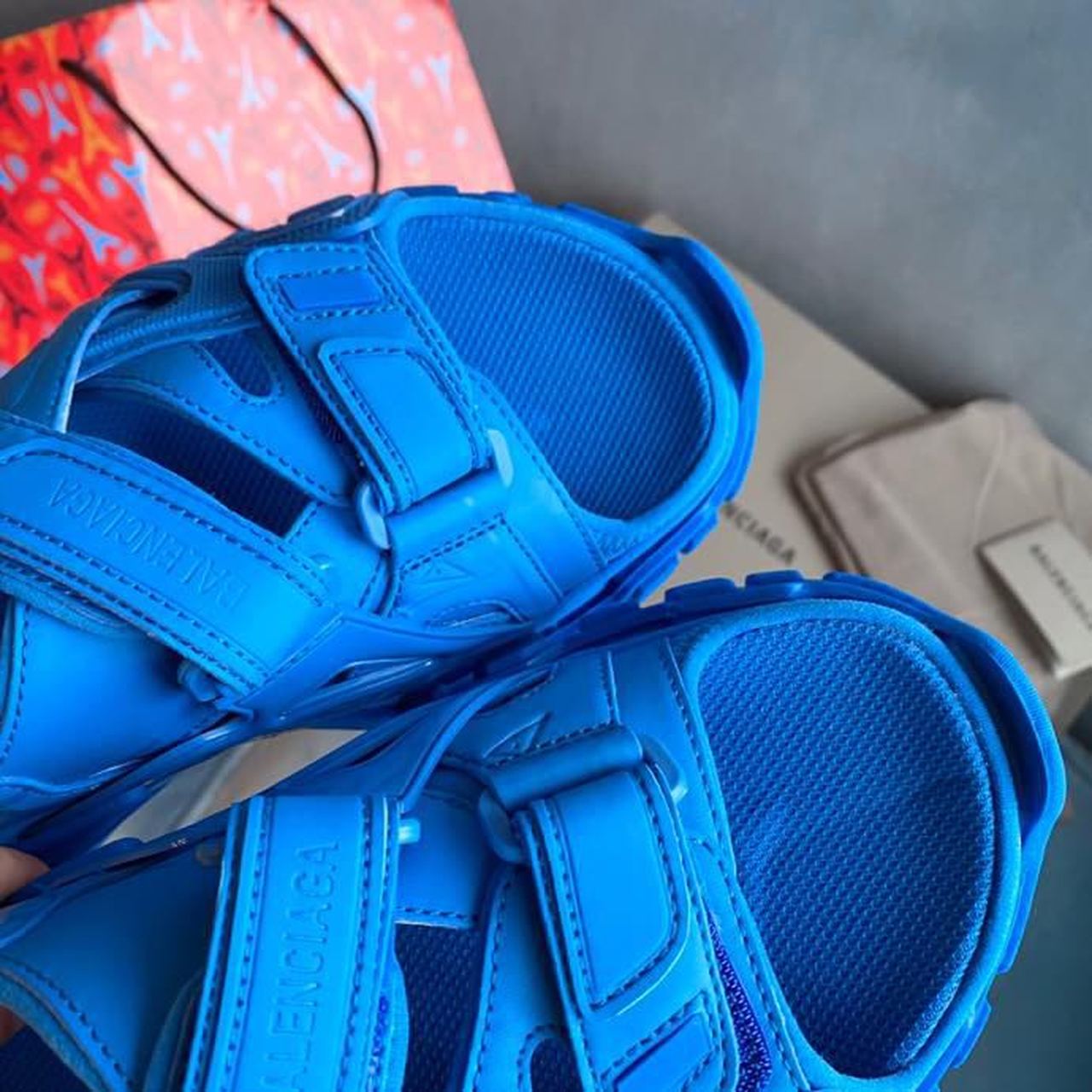 Balenciaga Open Track Velcro Sandals Spring/Summer 2020 Collection, Blue