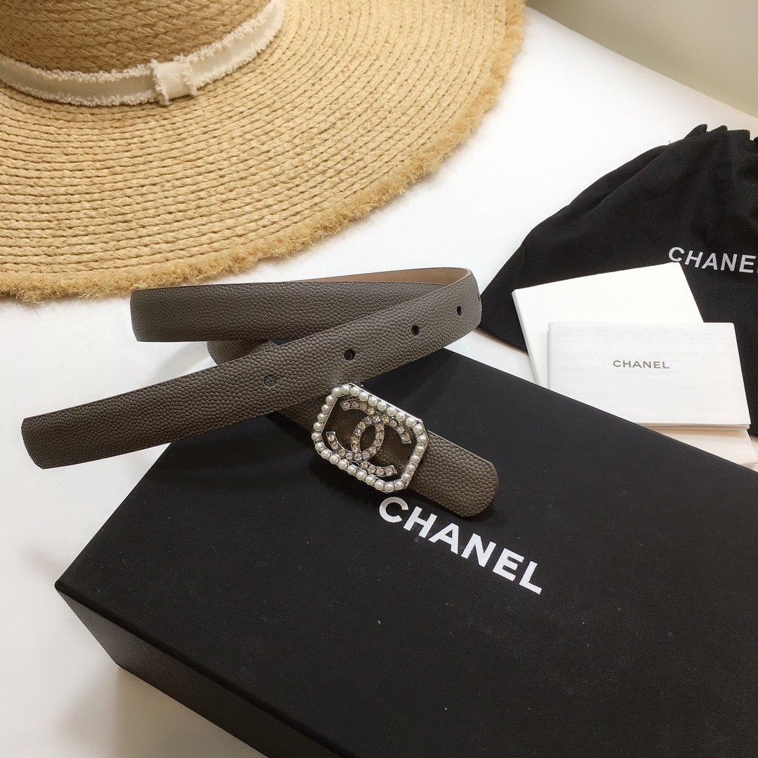 Chanel Belt With Double C Buckle Brown