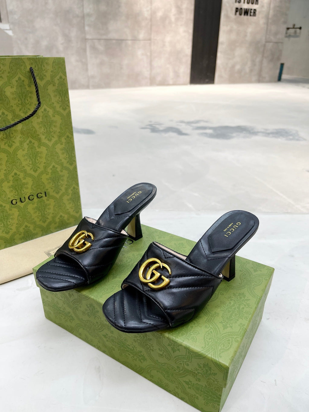 Gucci Double G Slide Sandal Black