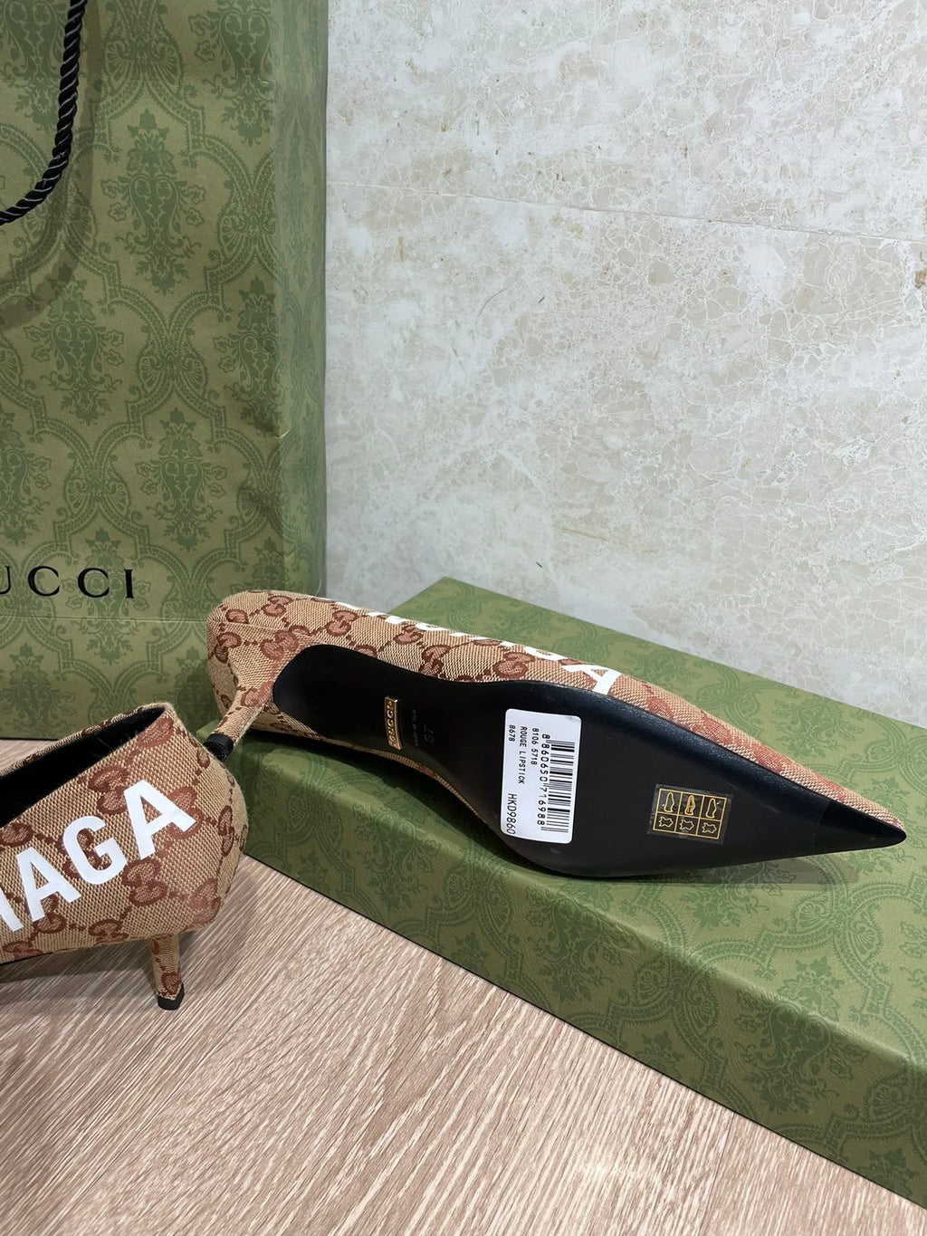 Gucci Balenciaga The Hacker Project Square Knife Pump Brown