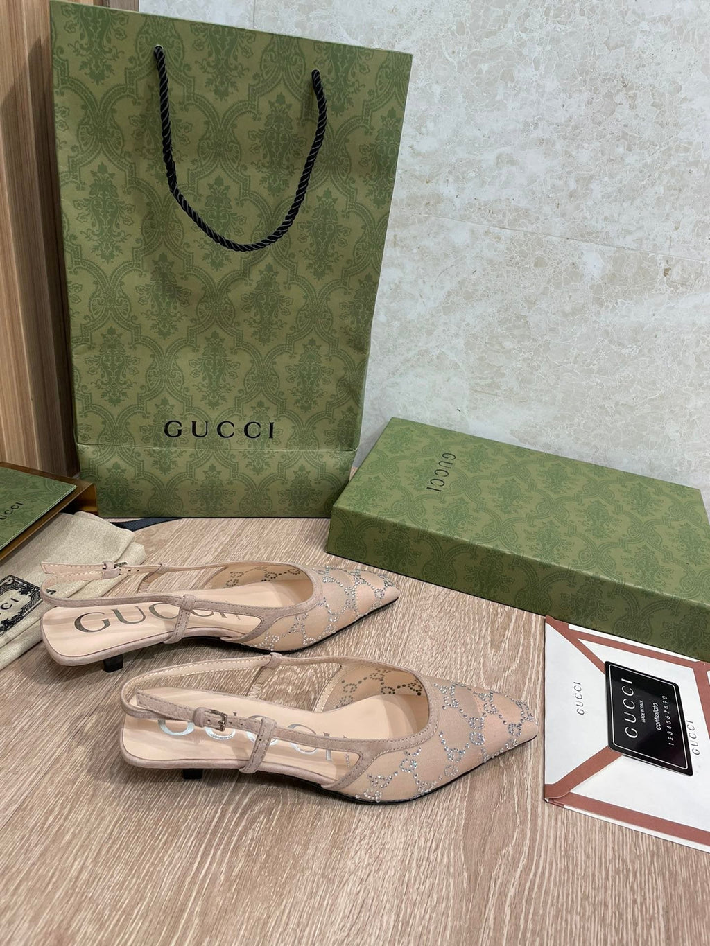 Gucci Slingback Pumps Brown