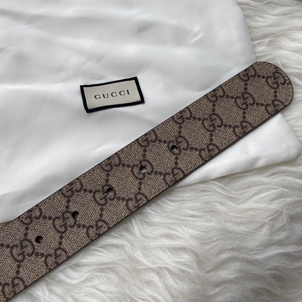 Gucci Belt With Double G Buckle Grey