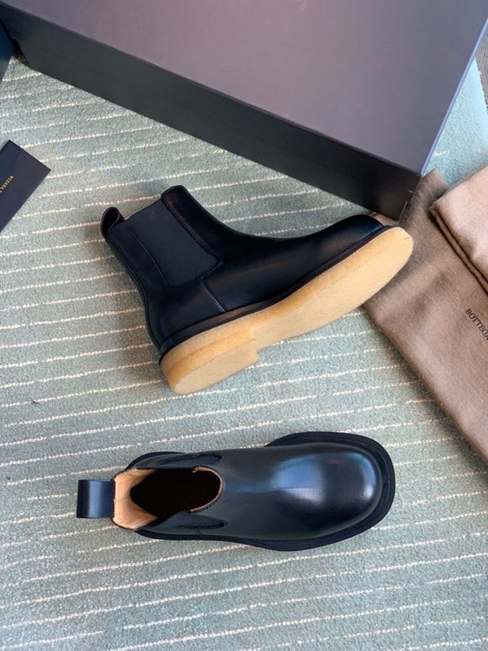 Bottega Veneta Mid Calf Booties Calfskin Leather Fall/Winter 2020 Collection, Black