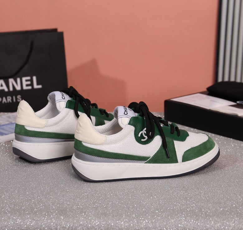 Chanel Trainers Sneakers White/Dark Green