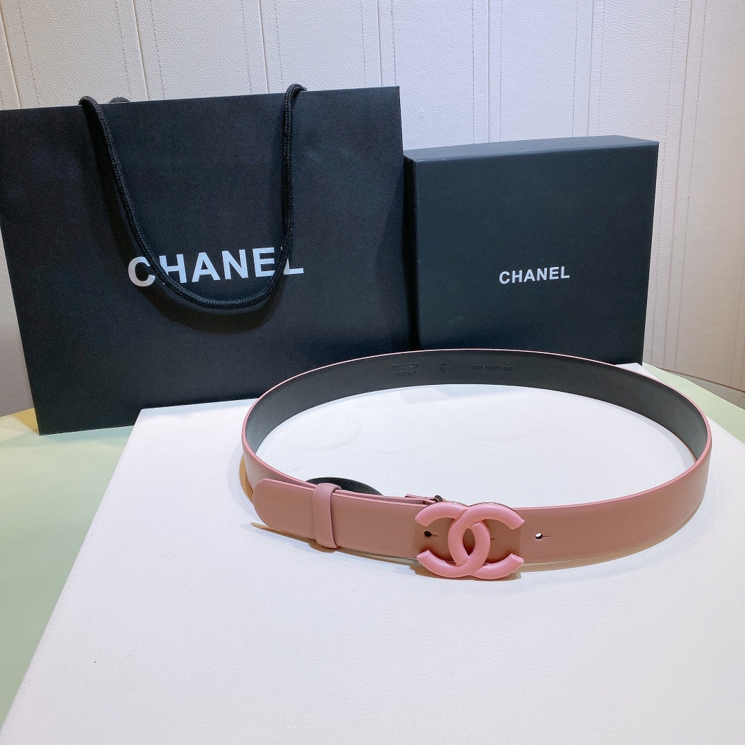 Chanel Belt With Double C Buckle Pink