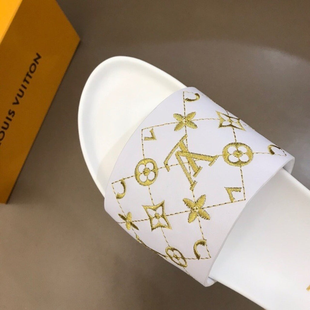 Louis Vuitton Mens Sandals Monogram Canvas Spring/Summer Collection White/Yellow