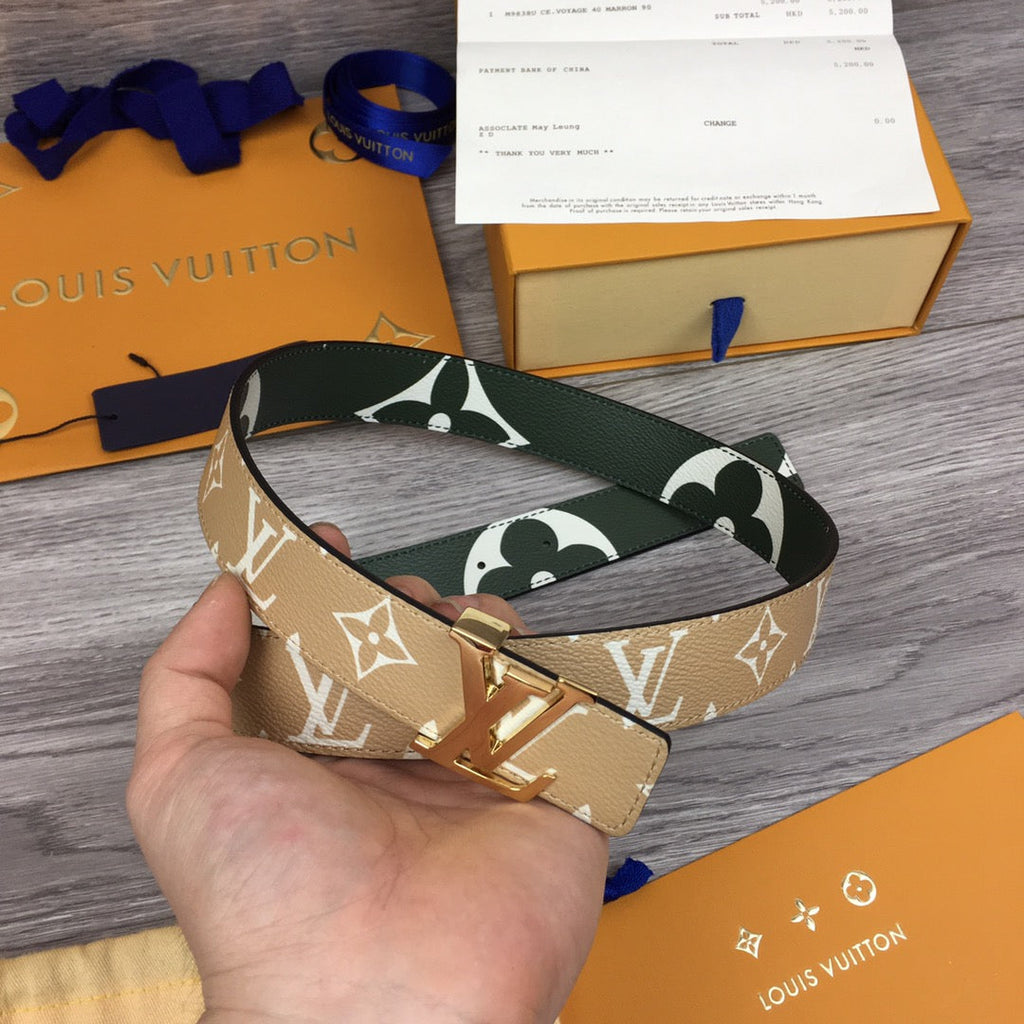 Louis Vuitton LV Initiales Belt Green