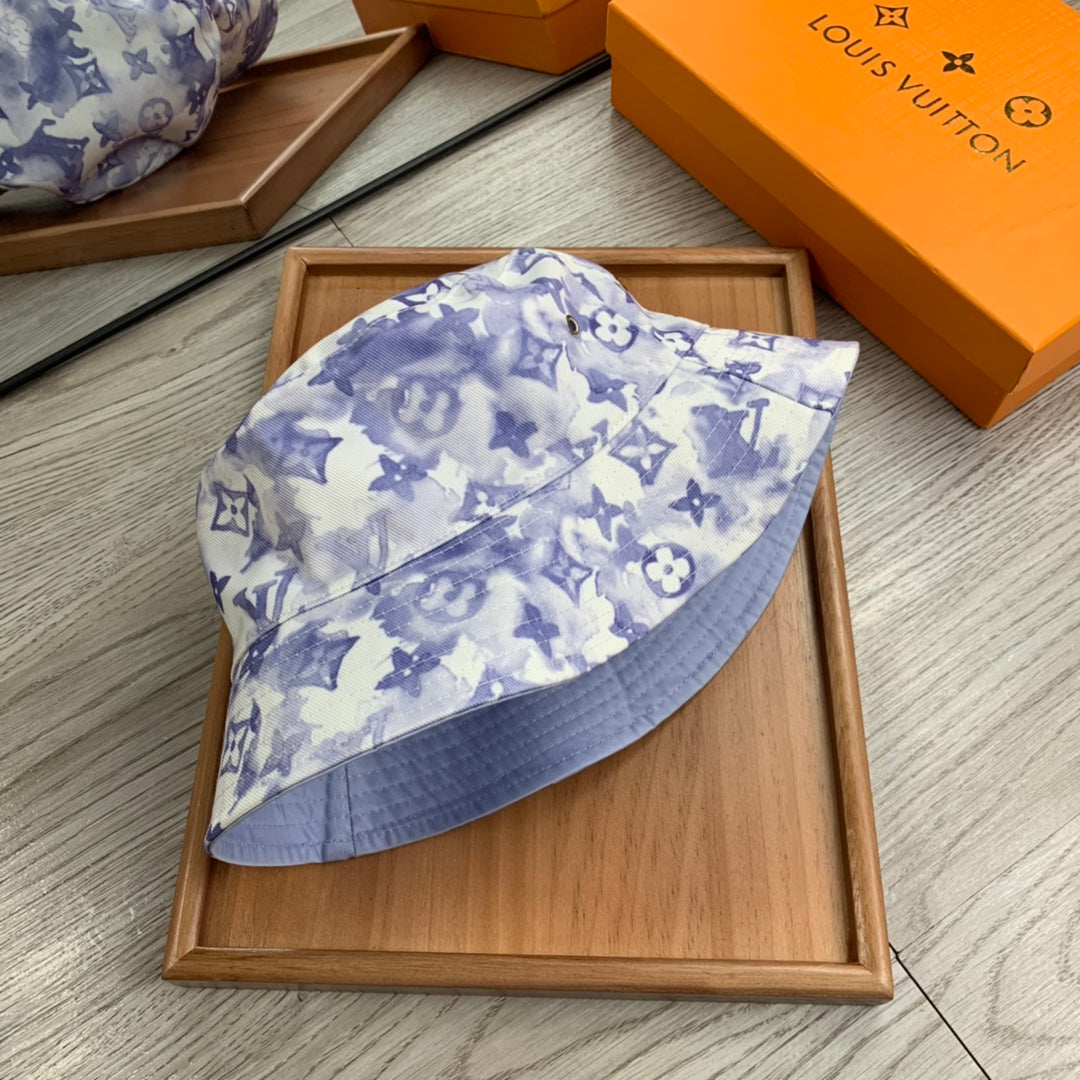 Louis Vuitton Light Blue Watercolor Monogram Bucket Hat