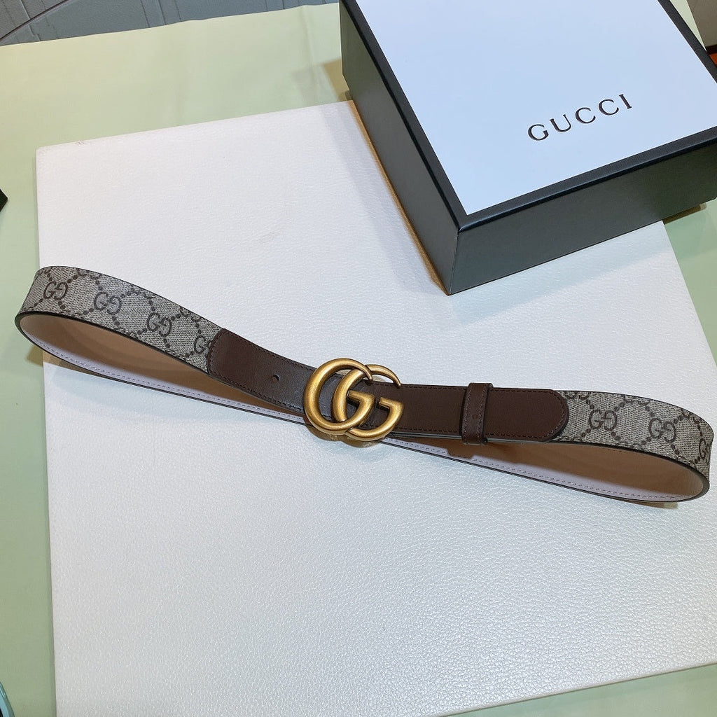 Gucci GG Thin Marmont Belt Brown